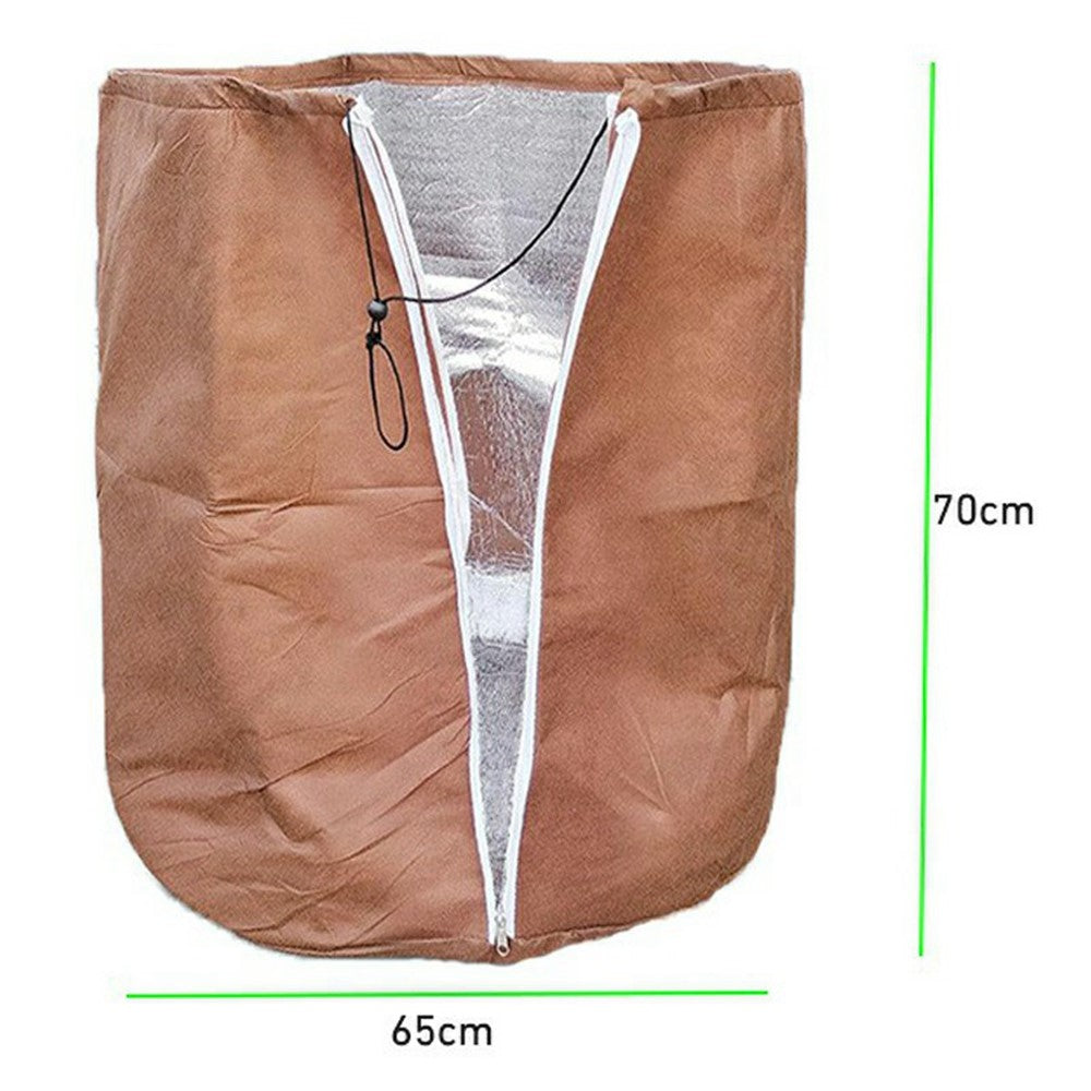 65x70cm Winter Plant Pot Protection Bag with Drawstring and Zipper Anti-Frost Plant Cover