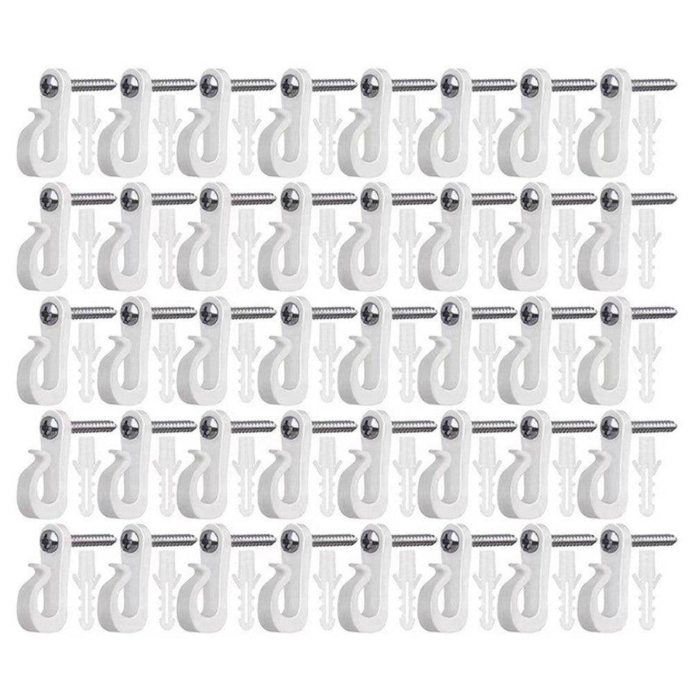 40Pcs Q-Hanger Screw Hooks ABS+Stainless Steel Outdoor Hangers for Hanging String Lights