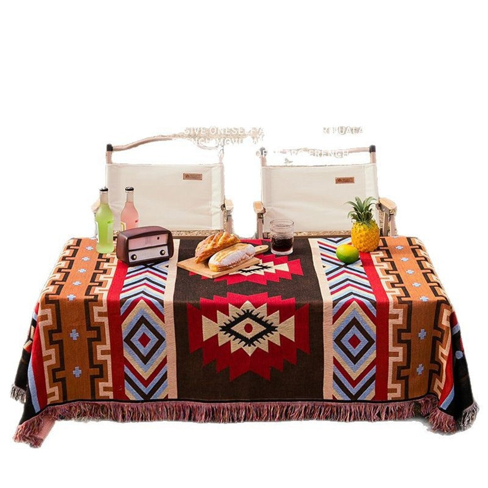 90x90cm Picnic Blanket Thick Bohemian Ground Cover Outdoor Camping Tent Mat Nap Rug