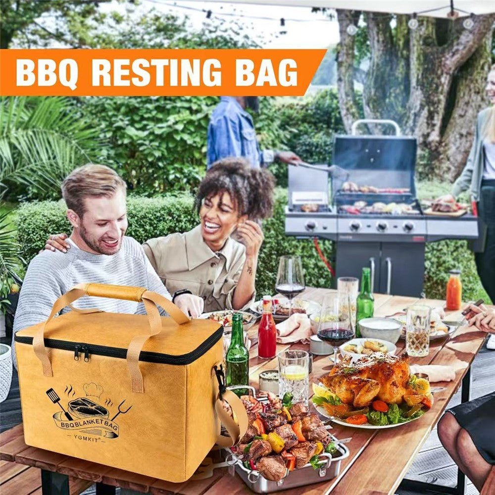 Reusable Large Capacity BBQ Insulated Bag Aluminum Film Meat Storage Zipper Thermal Cooler Bag (BPA Free, No FDA)