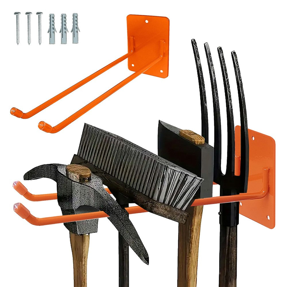 Wall-Mounted Garden Tool Storage Rack Heavy Duty Iron Tool Hanger Rust-Resistant Organizer for Garden Balcony Garage
