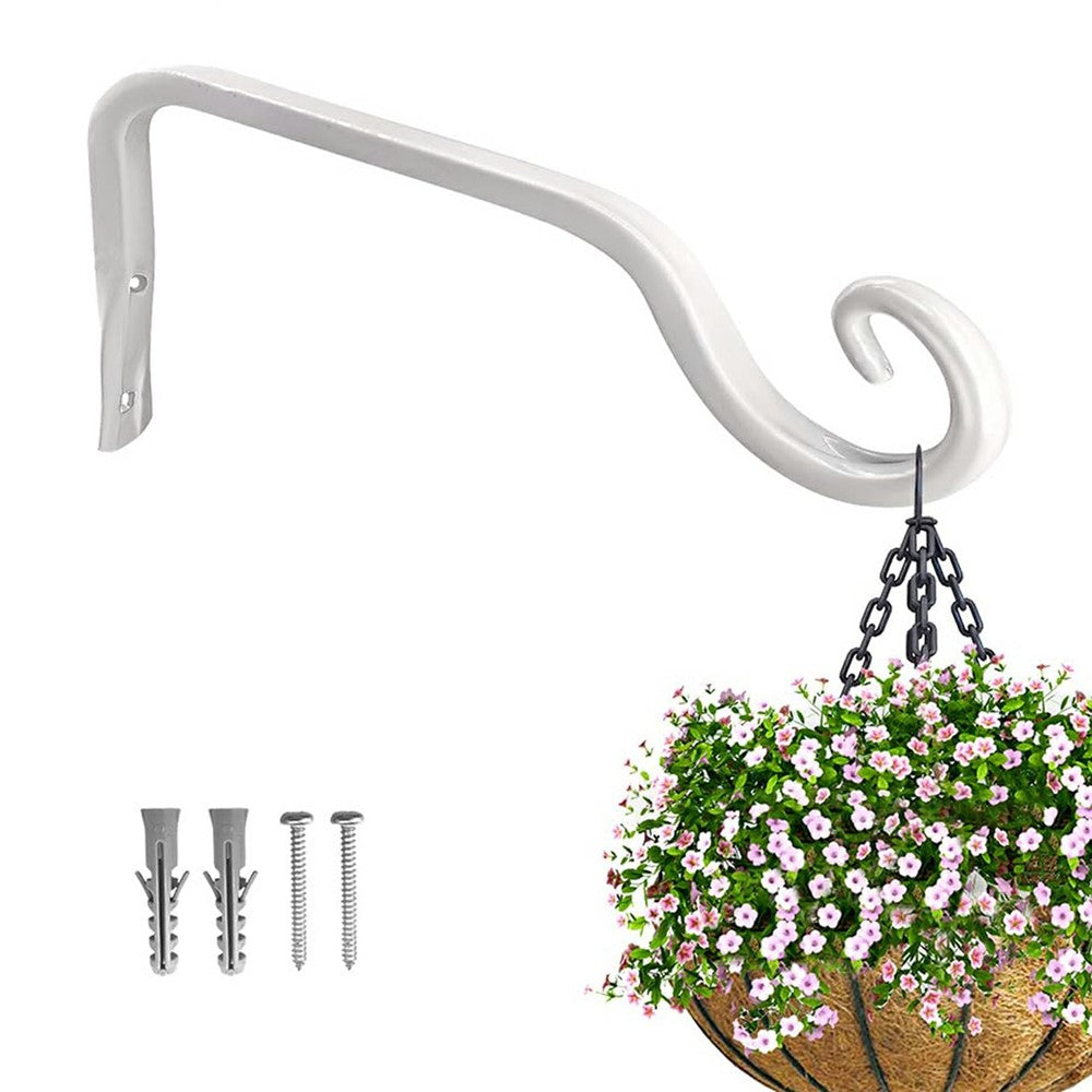 Balcony Garden Decorative Hook Heavy Duty Iron Hanger Rustproof Wall-Mounted Rack for Flower Pots Wind Chimes Lanterns