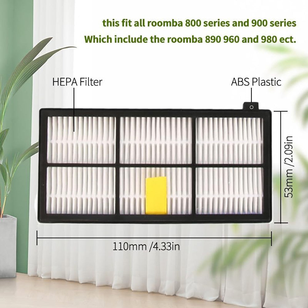 JUNSUNMAY 4Pcs HEPA Filter with Cleaning Brush for iRobot Roomba 860 / 870 / 880 / 960 / 980 Robot Vacuum Replacement Parts