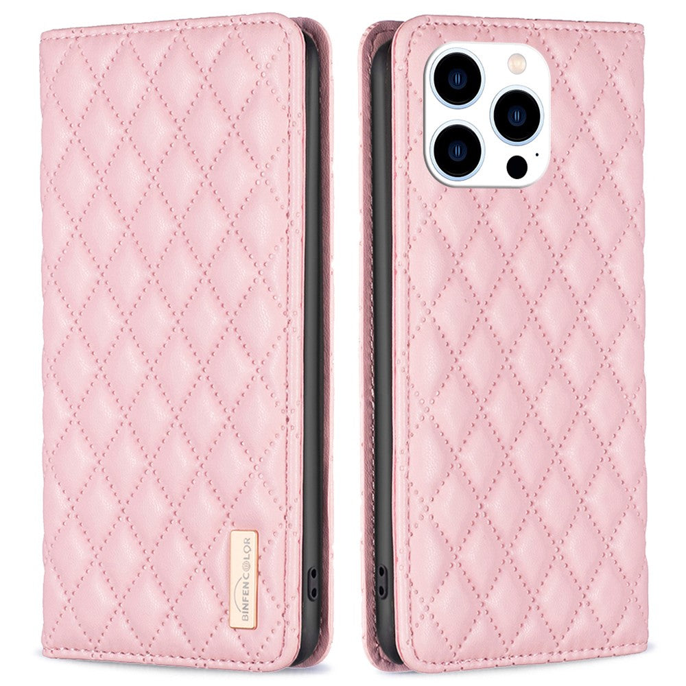 BINFEN COLOR BF Style-16 For iPhone 16 Pro Max Case PU Leather Phone Cover with Card Slots