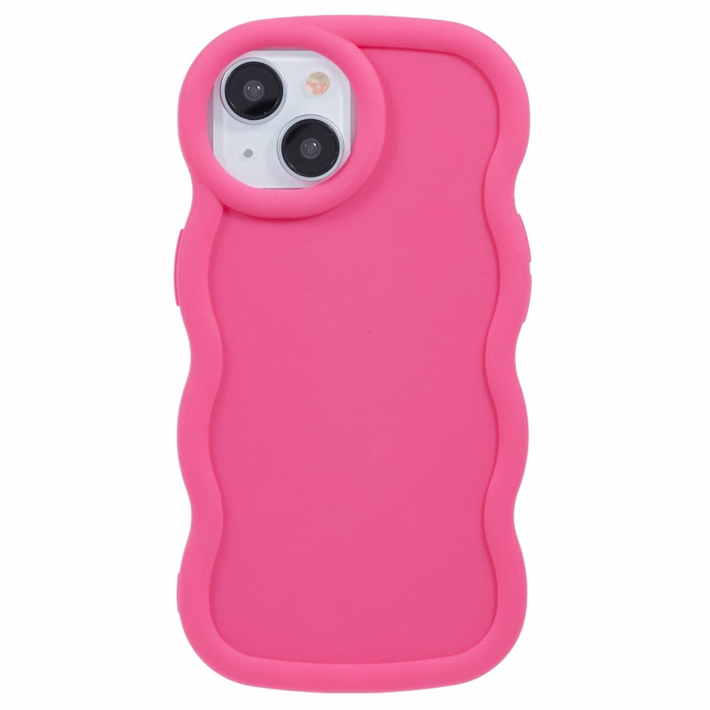 XL Series For iPhone 14 Case Solid Color Wave Edge Flexible TPU Phone Cover