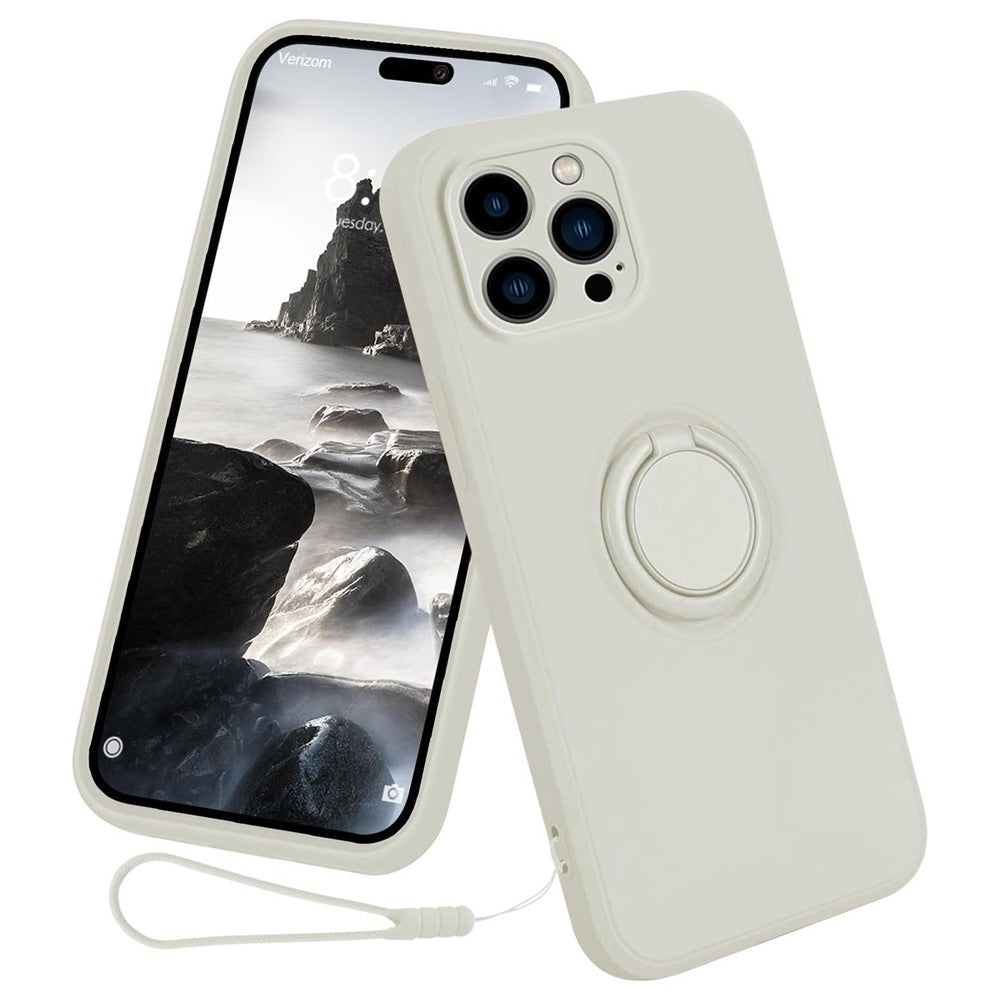 For iPhone 16 Pro Max Case Ring Kickstand Phone Cover with Strap