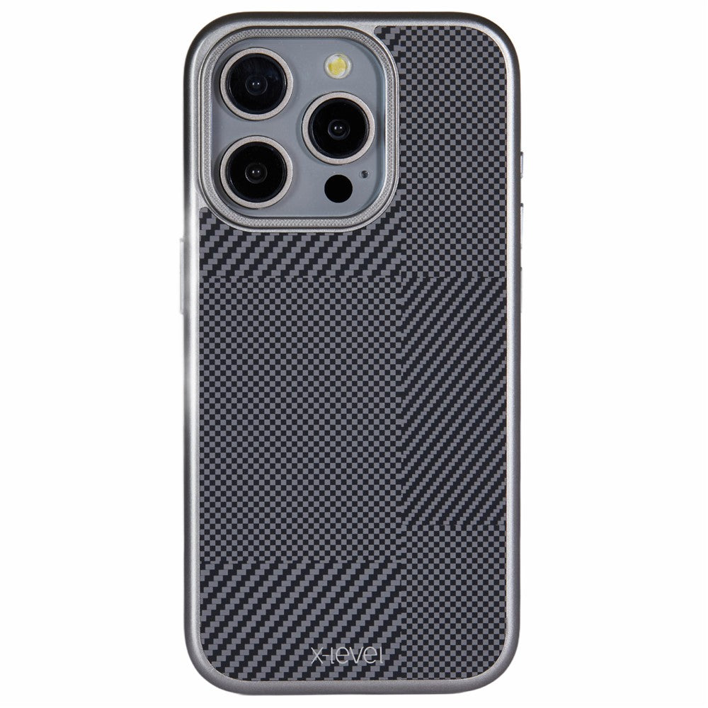 X-LEVEL For iPhone 14 Pro Case Hard PC Scratch-Resistant Phone Cover Carbon Nano Fiber Texture