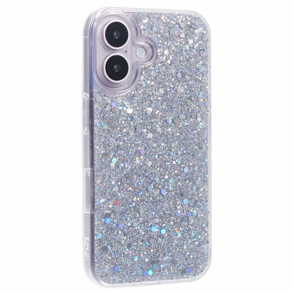 For iPhone 16 Shockproof Case Glittery Design Soft TPU Phone Cover