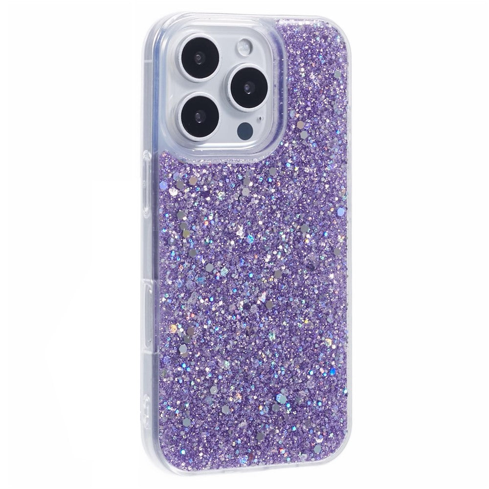 For iPhone 16 Pro Max Case Glittery Design Anti-Drop Soft TPU Phone Cover