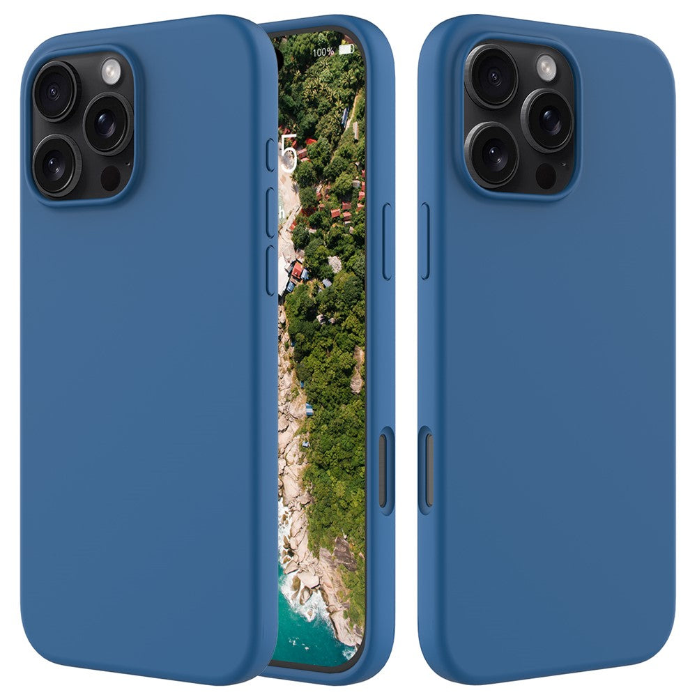 For iPhone 16 Pro Max Case Anti-Drop Liquid Silicone Soft Lining Back Phone Cover