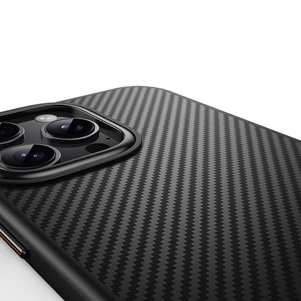 For iPhone 16 Pro Max Magnetic Case Compatible with MagSafe Carbon Fiber Texture PC + TPU Cover