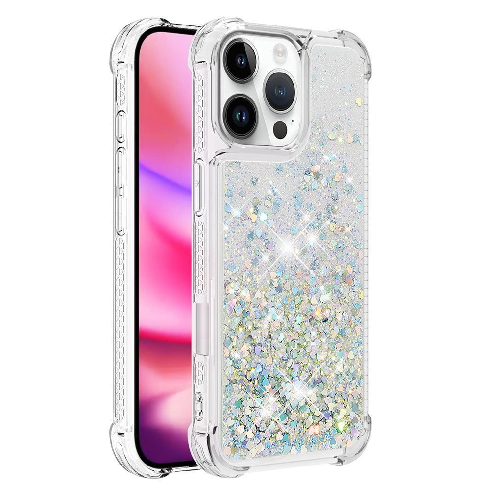 For iPhone 16 Pro Max TPU Case Glitter Quicksand Shockproof Phone Back Cover