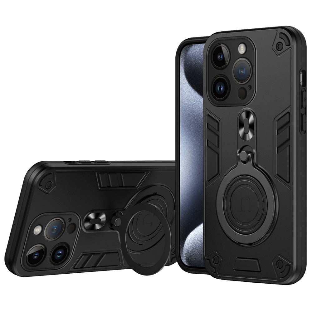 For iPhone 14 Pro Case Rotatable Kickstand PC+TPU Drop Protection Phone Cover