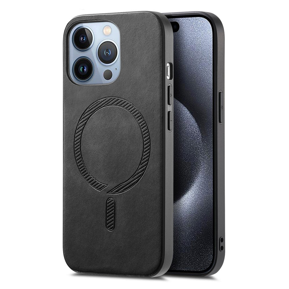 B1 For iPhone 16 Pro Max Leather Back Case Compatible with MagSafe Skin-Touch Phone Cover