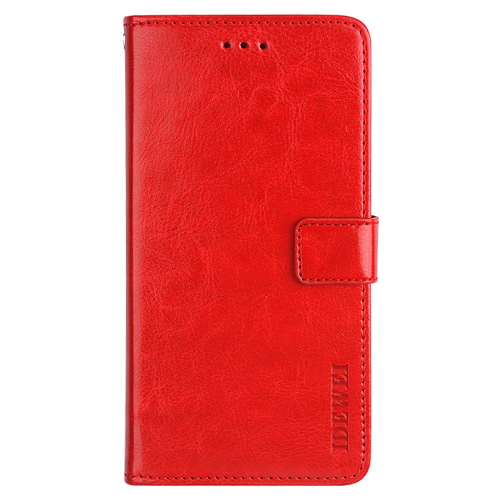 IDEWEI Phone Flip Wallet Case for iPhone 14, Magnetic Closure Crazy Horse Textured Anti-scratch PU Leather Phone Cover Stand