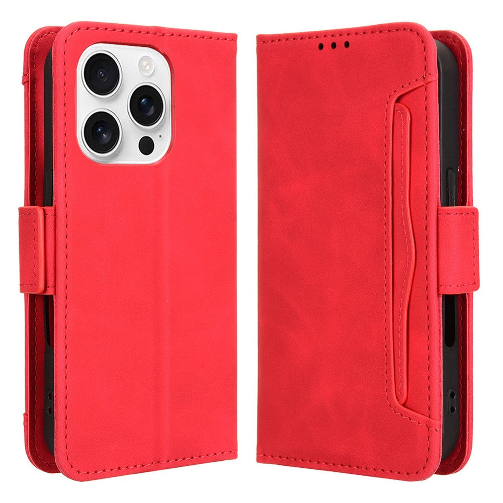 For iPhone 16 Pro Max Leather Case Phone Wallet Cover with Multiple Card Slots