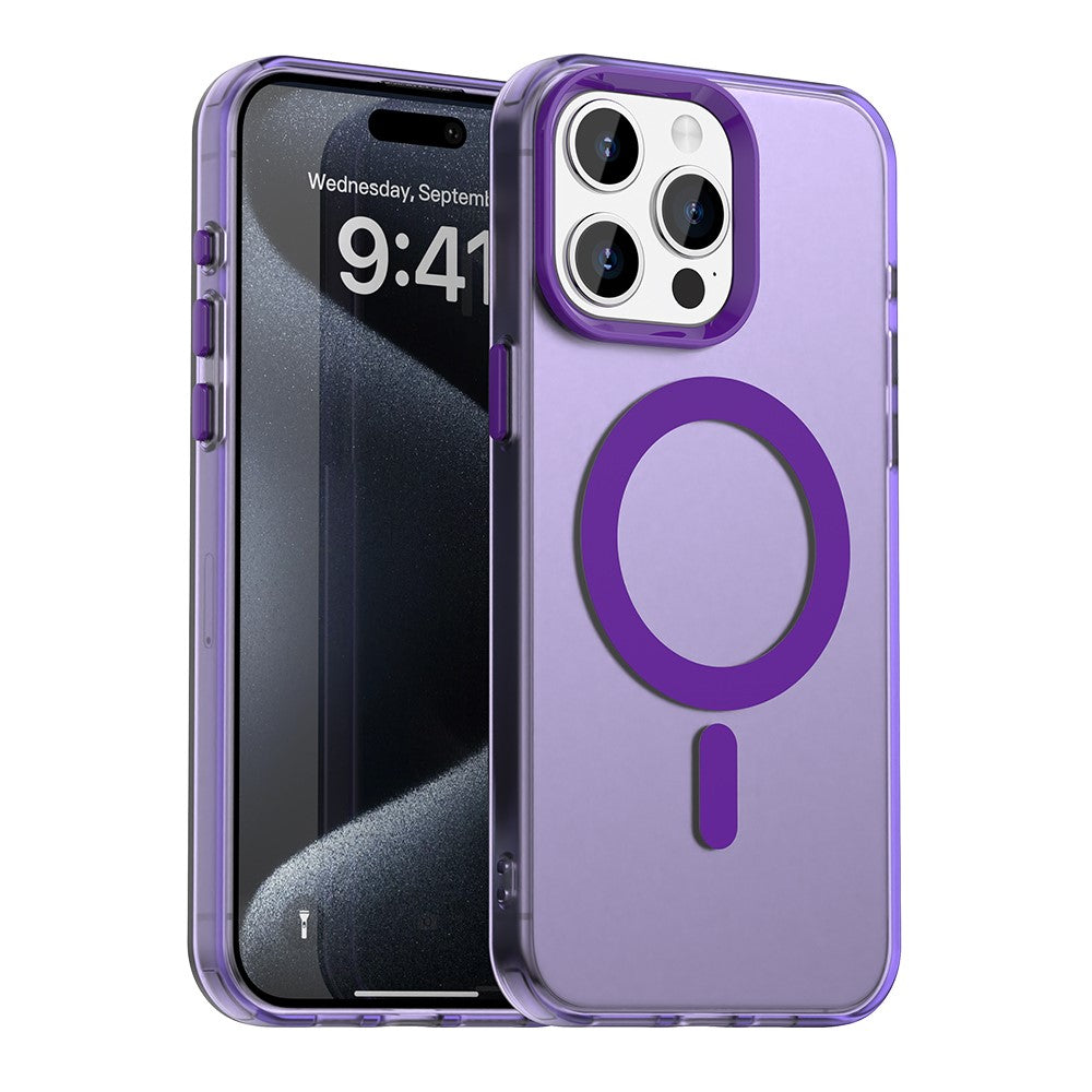Candy Series For iPhone 15 Pro Max Case Compatible with MagSafe PC+TPU+PET Anti-Drop Phone Cover