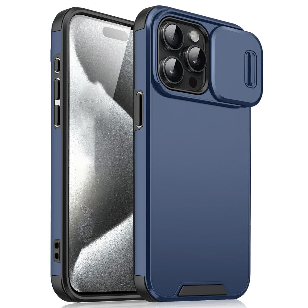 For iPhone 16 Pro Max Case PC+TPU Shell with Slide Camera Phone Cover