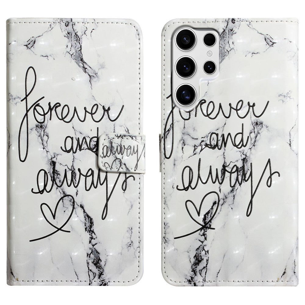 For Samsung Galaxy S25 Ultra Case 3D Creative Pattern PU Leather Stand Phone Cover