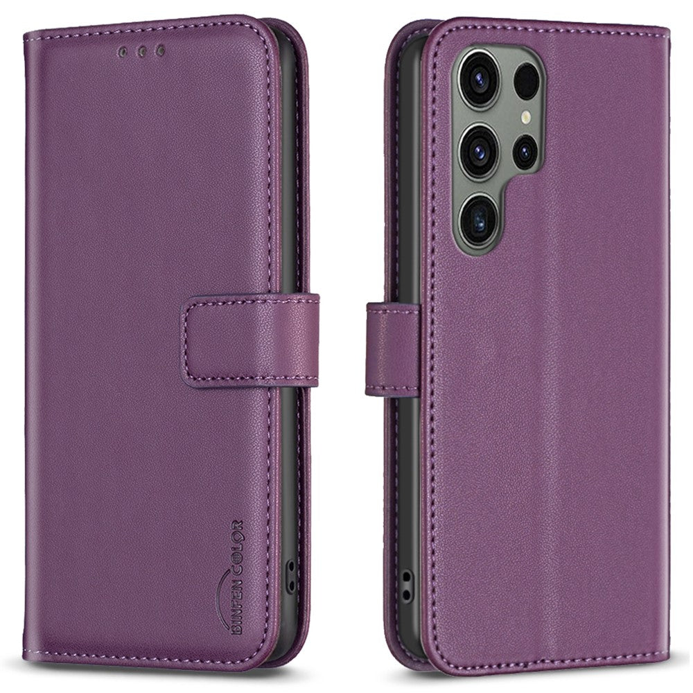 BINFEN COLOR BF17 For Samsung Galaxy S25 Ultra Case Wallet Folio Flip Leather Cover