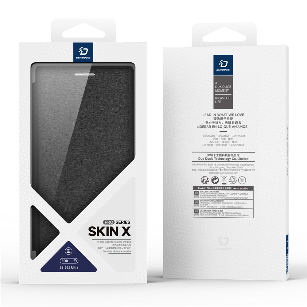 DUX DUCIS Skin X Pro Series For Samsung Galaxy S25 Ultra Leather Case Rotary Kickstand Cover Magnetic Case