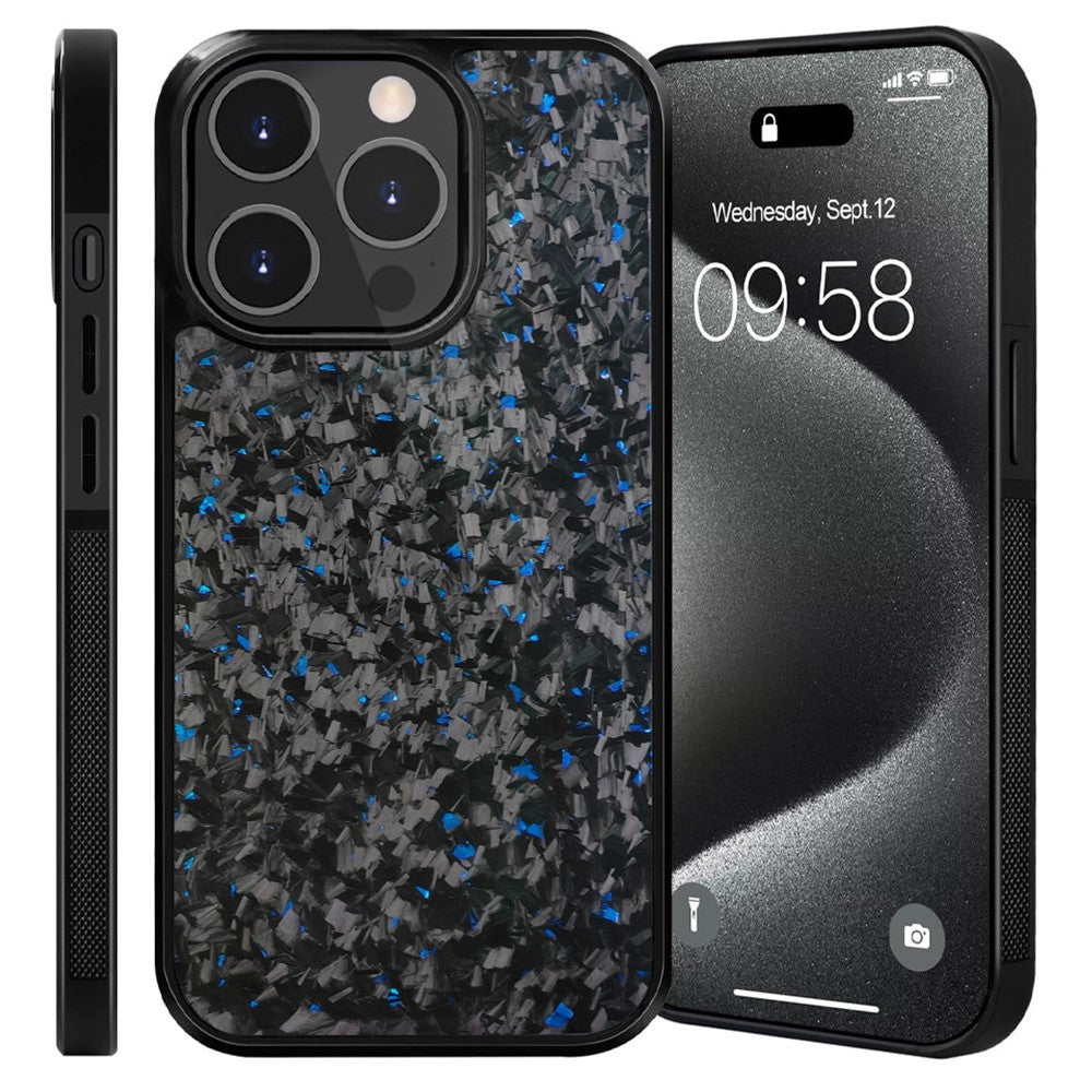 For iPhone 14 Pro Magnetic Case Forged Texture Aramid Fiber+TPU Anti-Slip Phone Cover