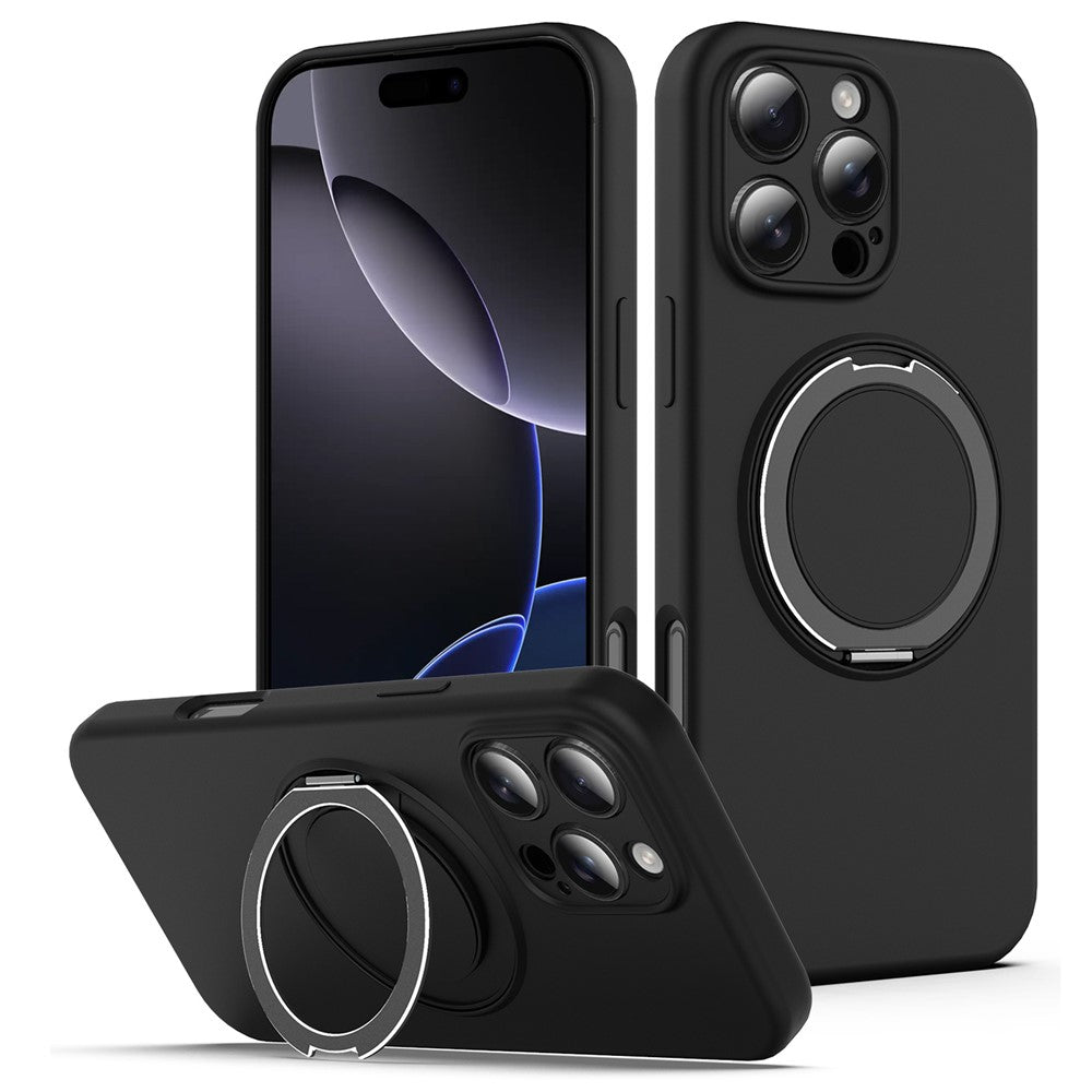 For iPhone 14 Pro Case Compatible with MagSafe Rotating Metal Kickstand PC + Silicone Phone Cover