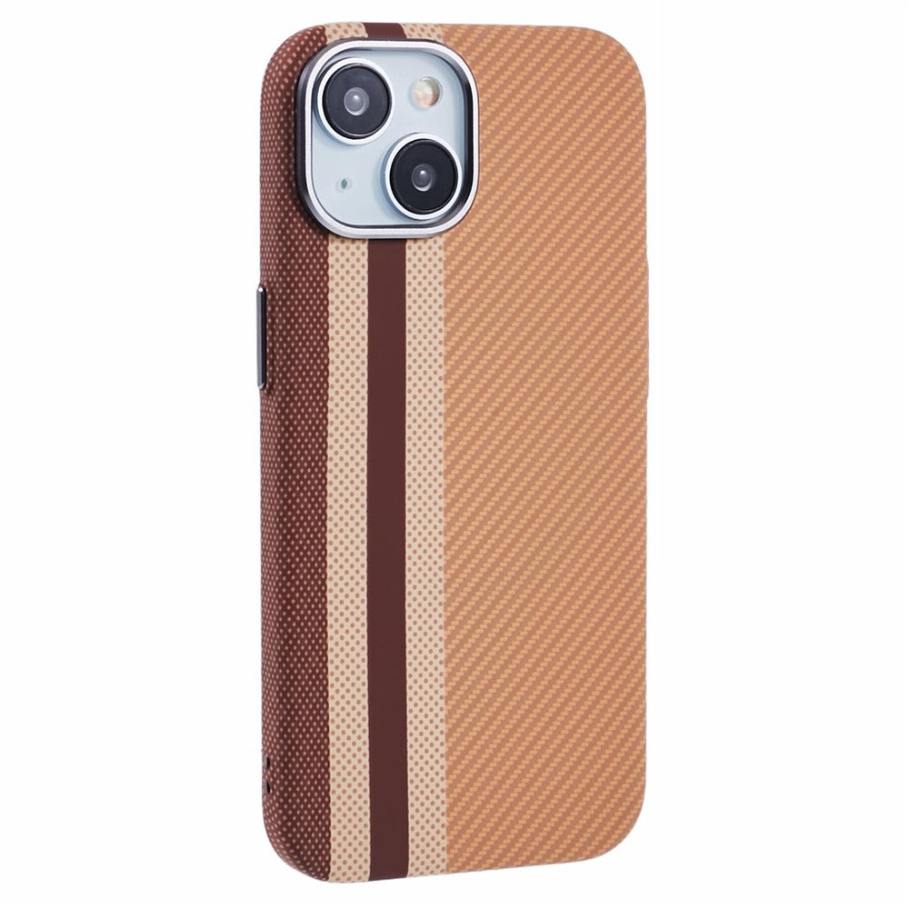 For iPhone 14 Case Compatible with MagSafe Carbon Fiber Texture Water-Transfer PC Phone Cover