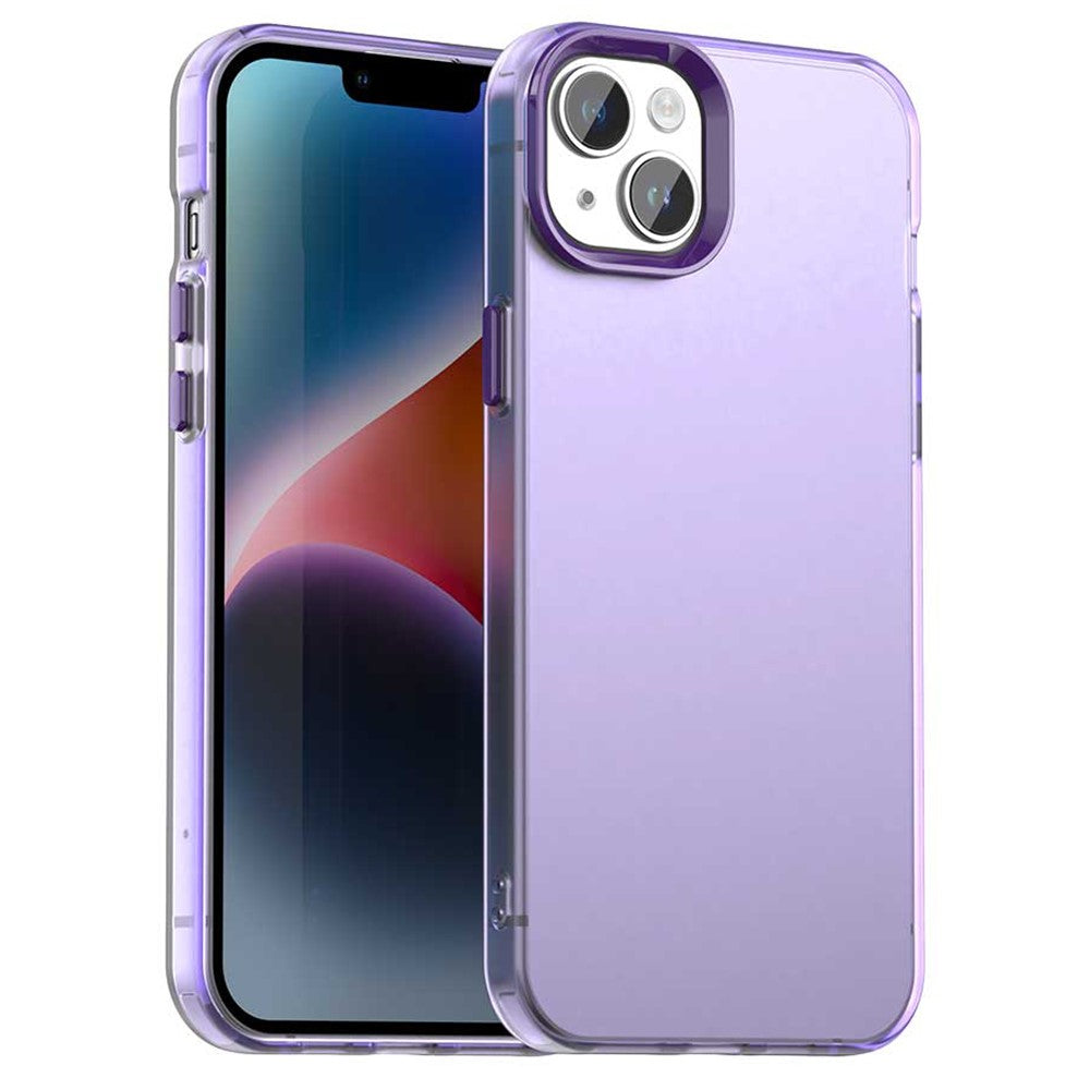 For iPhone 15 Plus / 14 Plus Case PC+TPU+PET Matte Anti-Drop Phone Back Cover