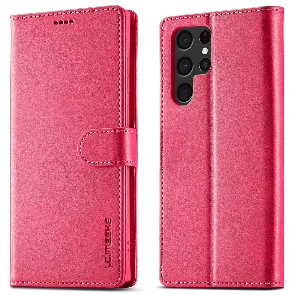 LC.IMEEKE For Samsung Galaxy S25 Ultra Case Calf Texture PU Leather Stand Wallet Phone Cover