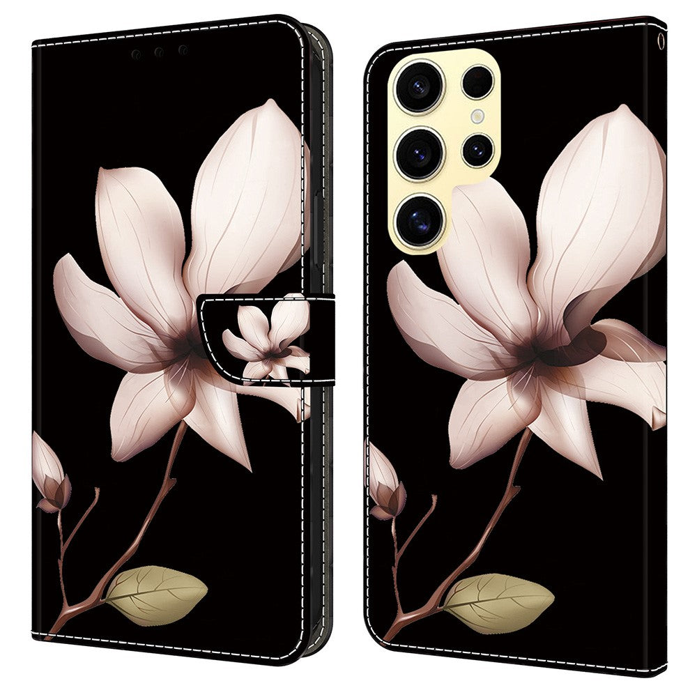 For Samsung Galaxy S25 Ultra Case Magnetic Clasp 3D Pattern Leather Wallet Phone Cover