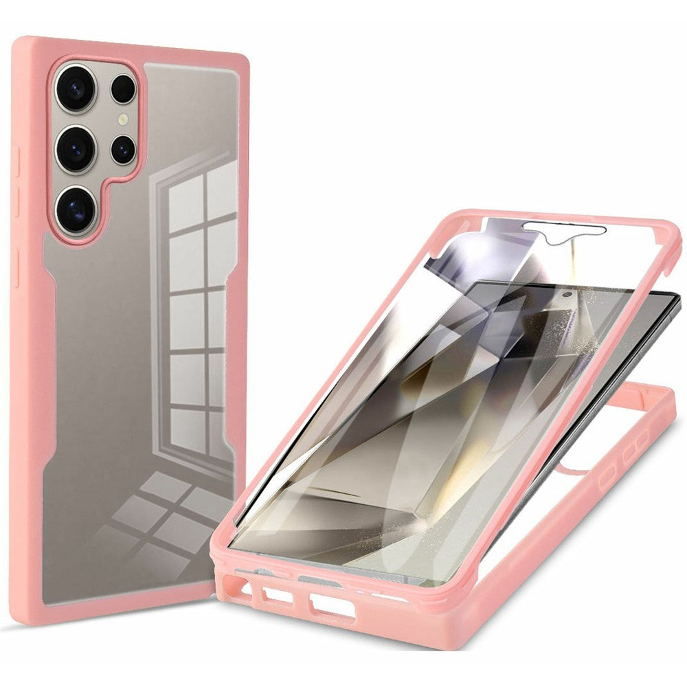 For Samsung Galaxy S25 Ultra Case Acrylic+TPU Clear Phone Cover with PET Screen Film