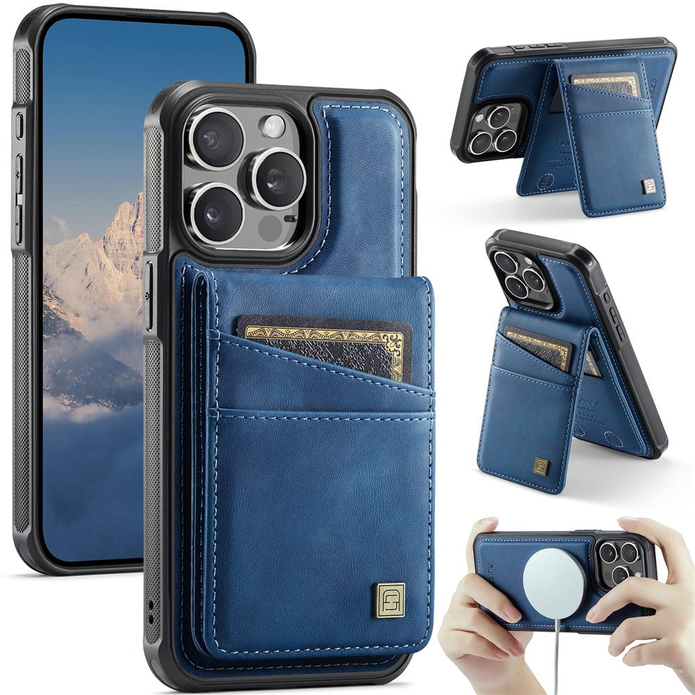 AUTSPACE For iPhone 14 Pro Case A12 Leather Phone Case with Detachable Card Bag