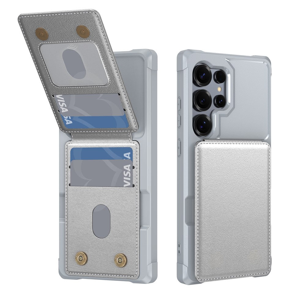 For Samsung Galaxy S25 Ultra Case with Card Slot Kickstand PU Leather + TPU Phone Cover