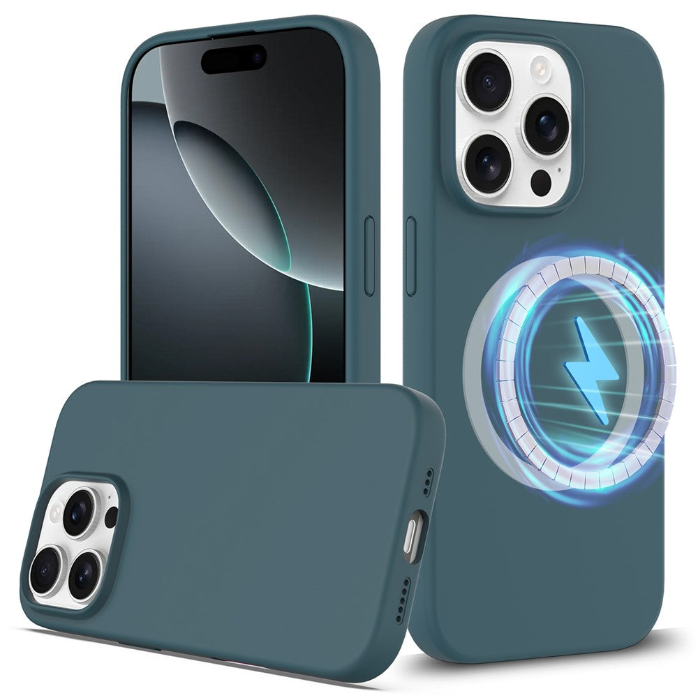 For iPhone 16 Pro Max Case Compatible with MagSafe Liquid Silicone Phone Cover with Camera Touch Control Button