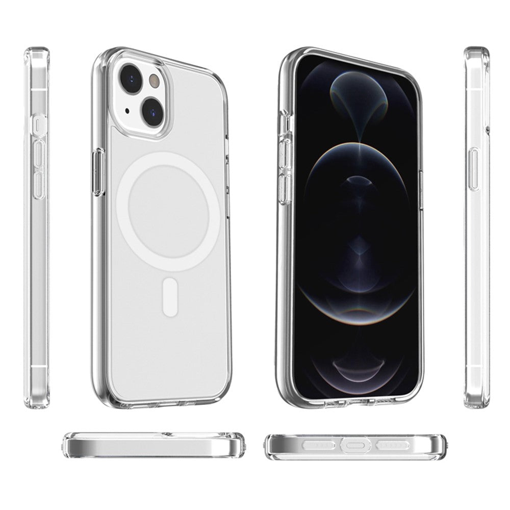 For iPhone 14 Magnetic Case Compatible with MagSafe PC + TPU Clear Phone Cover