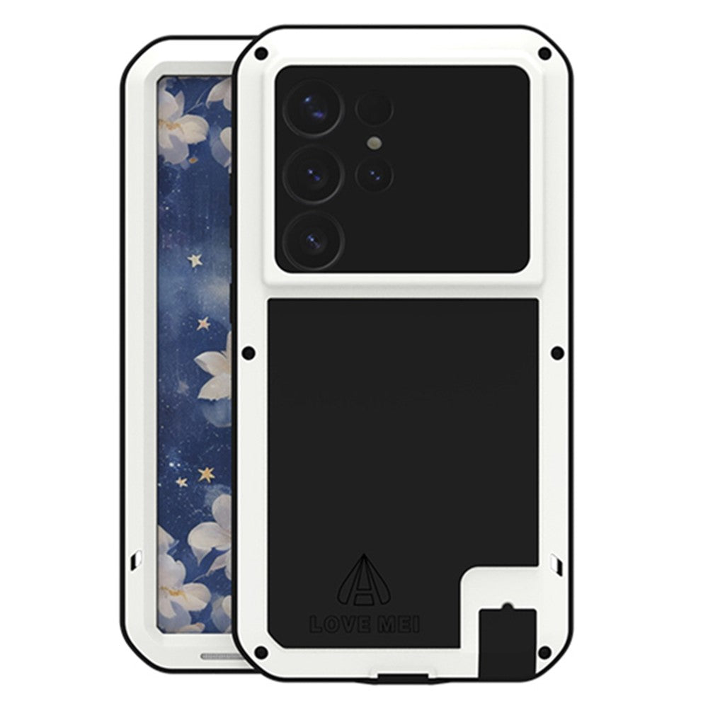 LOVE MEI For Samsung Galaxy S25 Ultra Case with Tempered Glass Film Metal + Silicone Phone Cover