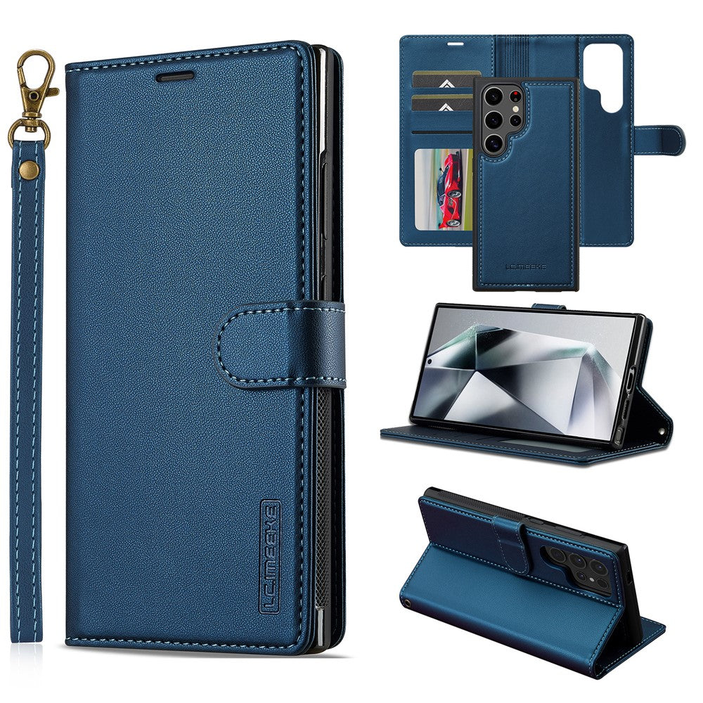 LC.IMEEKE L2 Series for Samsung Galaxy S25 Ultra Case PU Leather Wallet Detachable Magnetic Phone Cover