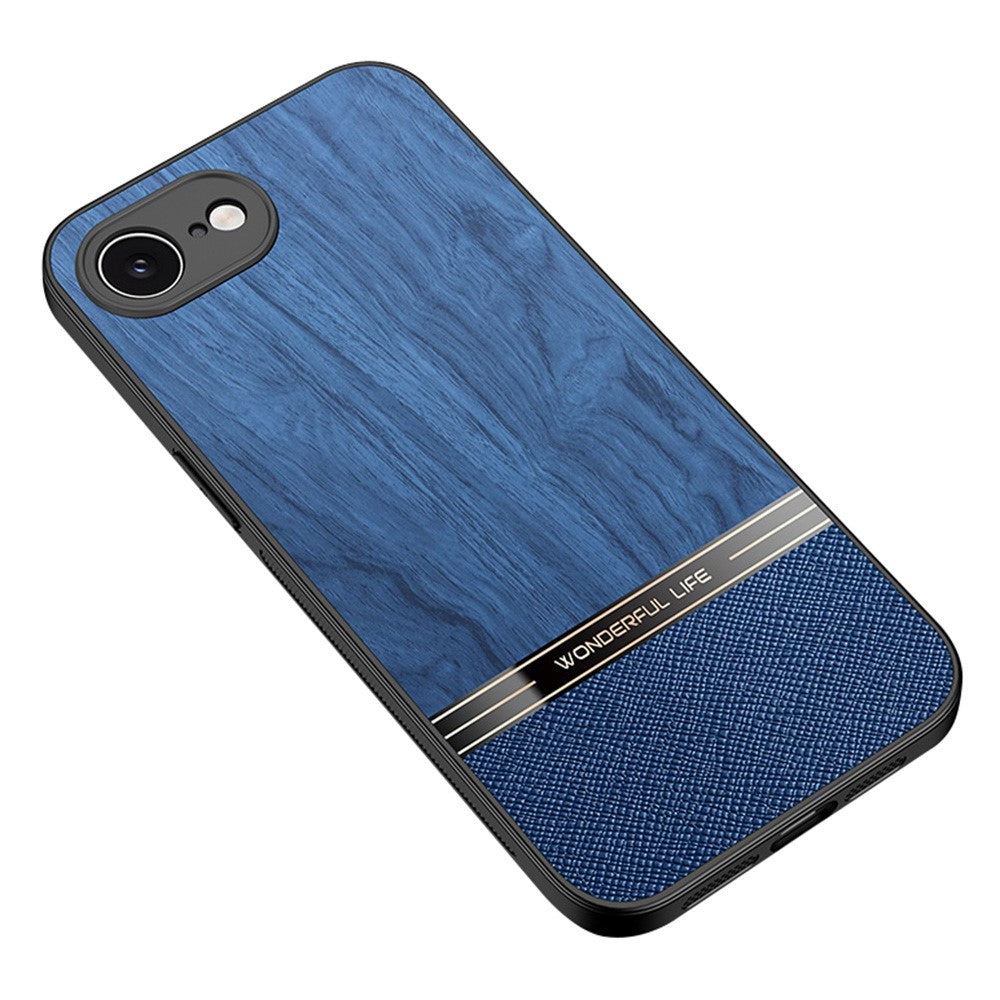 For iPhone 17e / 16e Case Wood Texture Leather + TPU Protective Phone Cover