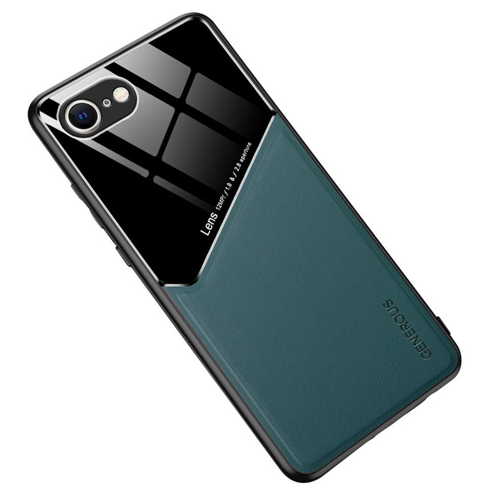 For iPhone 17e / 16e Case Leather Coated PC+TPU Phone Back Cover