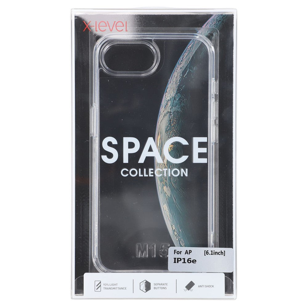 X-LEVEL For iPhone 17e / 16e Case PC + TPU Transparent Anti Drop Phone Cover