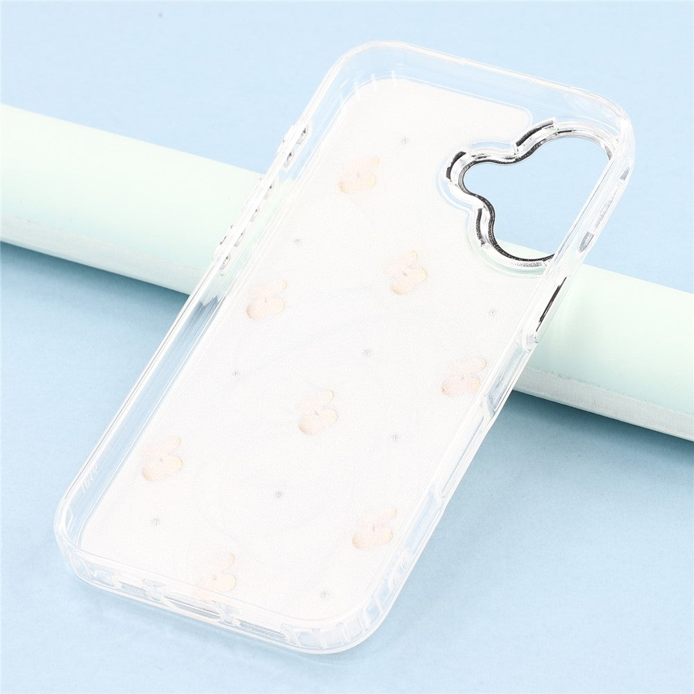 For iPhone 16 Case 3D Epoxy Cherry Design Soft TPU Back Cover