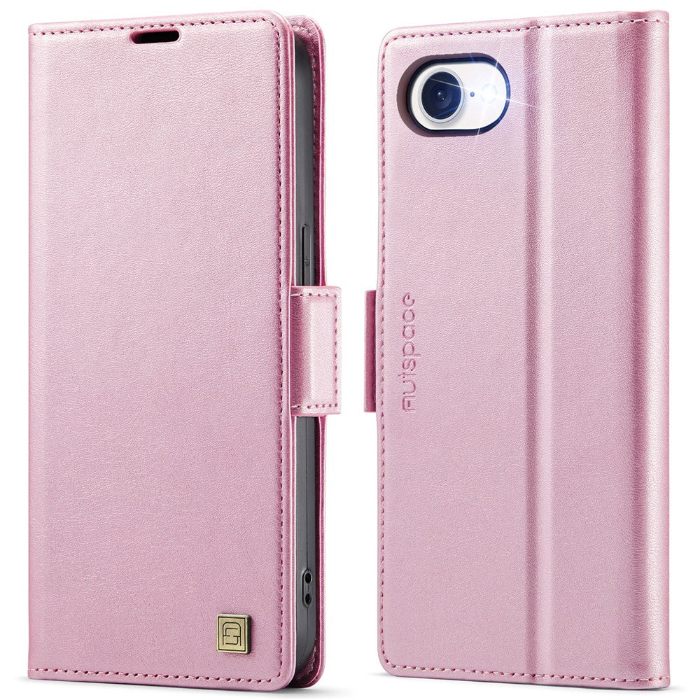 AUTSPACE For iPhone 17e / 16e Case A11 RFID Blocking Retro Leather Cell Phone Wallet Cover