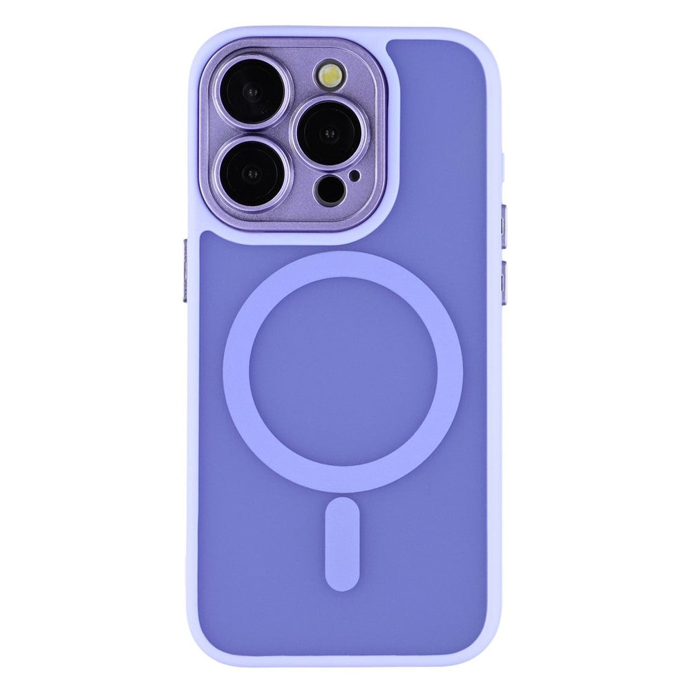 For iPhone 15 Pro Case Compatible with MagSafe PC + TPU Matte Phone Cover with Glass Lens Film