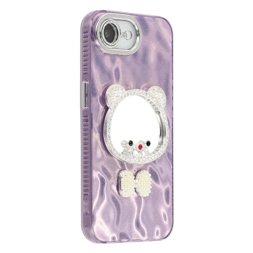 For iPhone 17e / 16e Case with Mirror IMD PC + TPU Phone Cover with Glass Lens Film