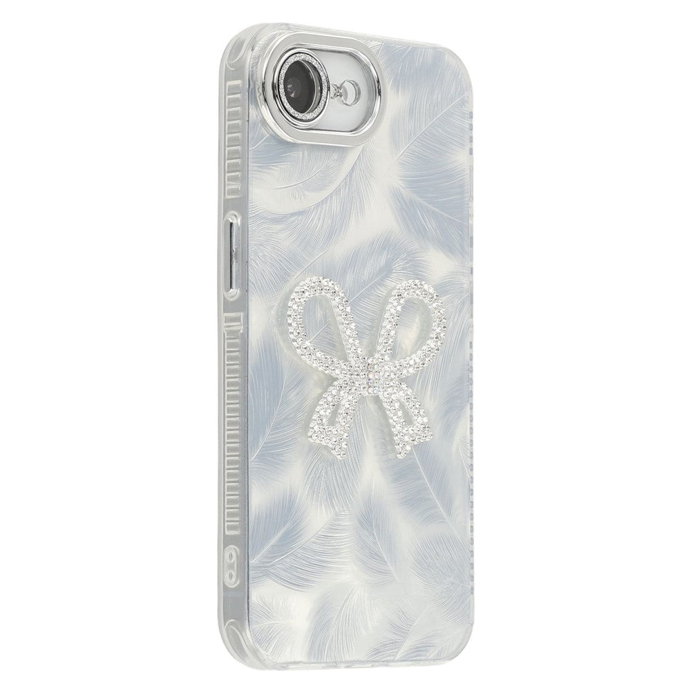 For iPhone 17e / 16e Case Big Bow Decor IMD PC + TPU Phone Cover with Glass Lens Film