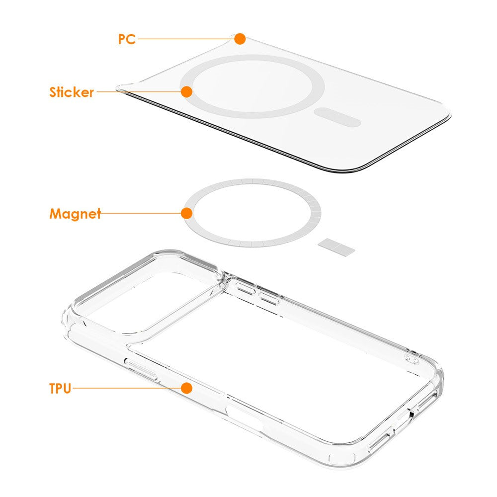 For iPhone 17 Pro Crystal Clear Case Compatible with MagSafe TPU + PC Phone Cover