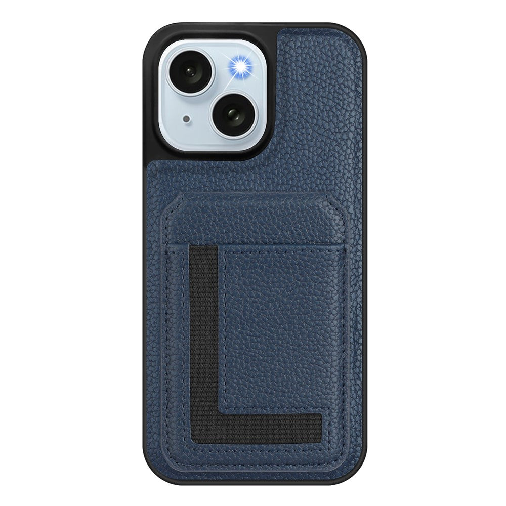 For iPhone 15 Magnetic Case TPU + PU Leather Phone Back Cover with Detachable Card Holder