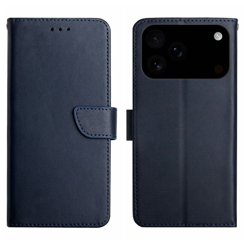 For iPhone 17 Pro Max Case Genuine Cow Leather Phone Cover Nappa Texture