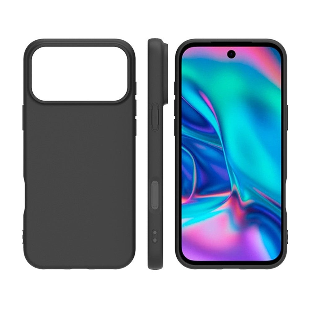 For iPhone 17 Pro Case Soft Matte Back TPU Black Phone Cover , Large Cutout